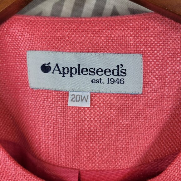 New Appleseeds Blazer Plus 20W Bright Pink Long Sleeve Gold Button Front Jacket - Picture 7 of 8